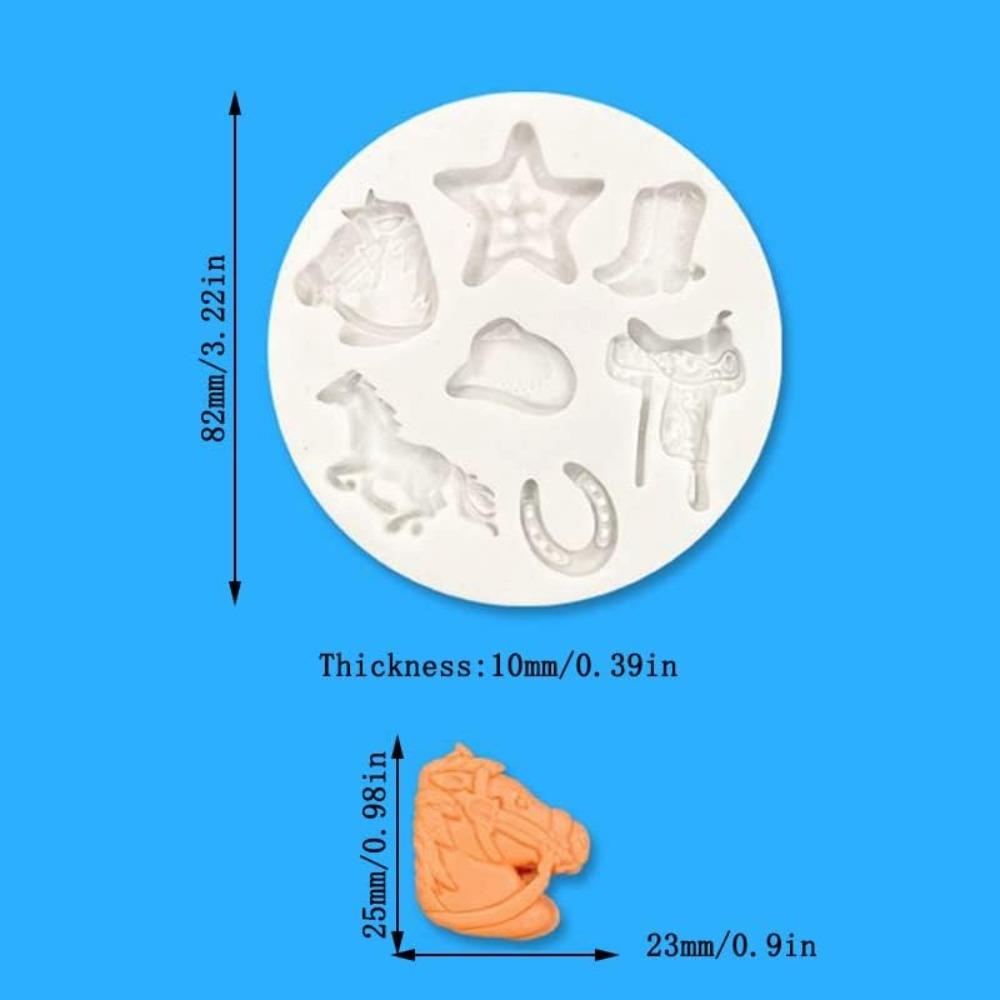 2pcs 8.2*1cm cowboy chocolate Mould Silicone cowboy hat Mould western chocolate Mould Candle Decor