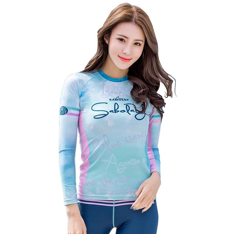 Diving Surfing Wetsuit Women Long Sleeve Rash Guard Set UPF50 Quick Dry Swimwear