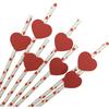 Ecofriendly Heart Card Disposable Paper Straws For Cake And Party Decor