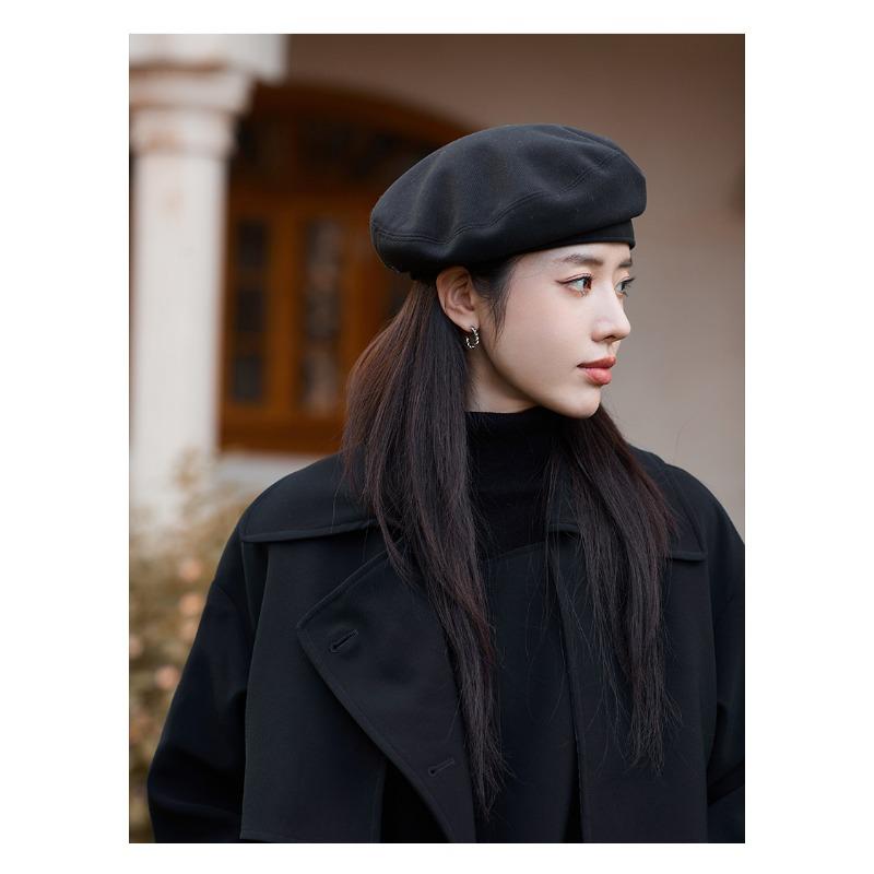 Jesienny i zimowy nowy kapelusz, damski beret z guzikami, jesienny i zimowy kapelusz malarza, artystyczny retro kapelusz bud