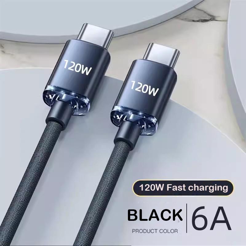 USB A or C to USB C Cable PD 120W 6A Fast Charging Wire For Xiaomi 14 13 12 POCO Realme Fast Charger USB Type C Quick Data Cord