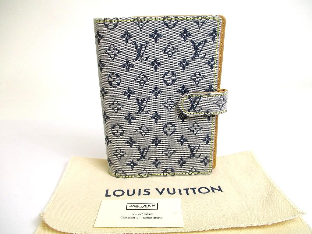 

Authentic LOUIS VUITTON Monogram Mini Blue Document Holders Small Ring Agenda Cover #a663 Refurbished