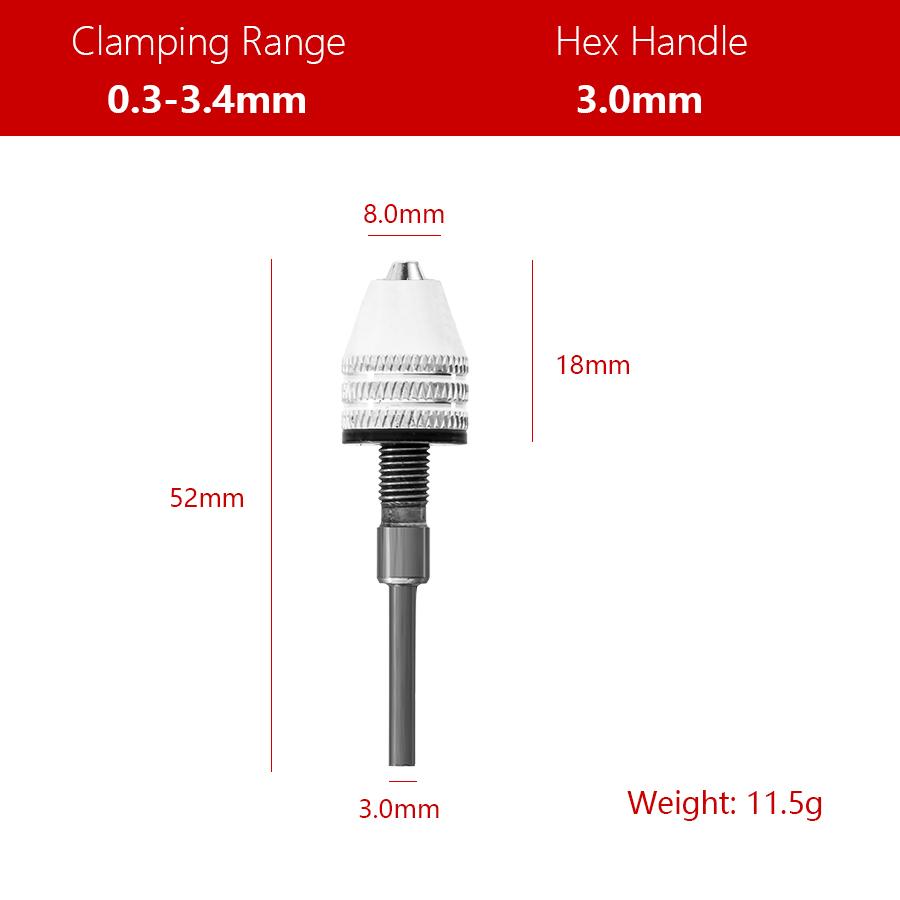 

Drill Chuck Keyless Screwdriver Impact Driver Adaptor Electric Motor Clamp Mini Chuck Fixture Hex Shank Drill Bits Adapter