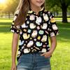Kids Casual Short Sleeve Polo Shirt Animal Print Toddler Boys Girls Summer Lightweight Breathable Top
