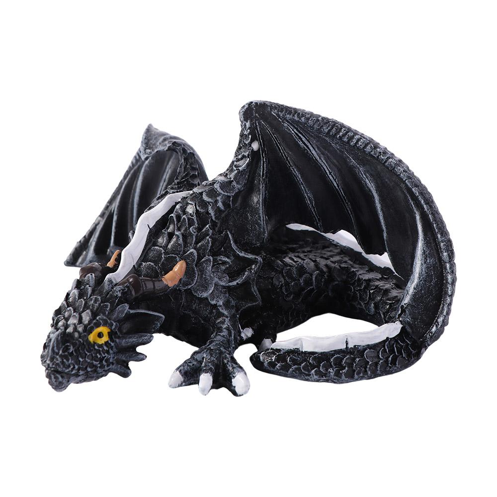 Sculpture de Dragon Noir Grande Taille Décoration Dragon en Résine Ornements de Dragon Cadeaux