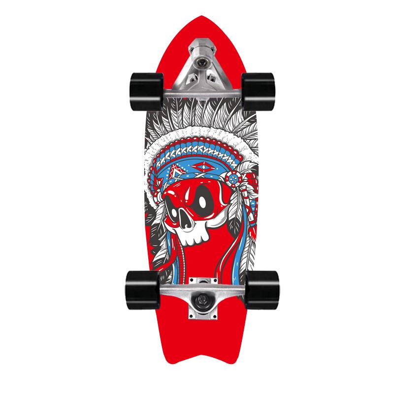 32 אינץ' סקייטבורד גלישה ללא דוושת זנב דוושת CX7 Bridge Brush Street למתחילים למתחילים לתרגול סקי גלישה