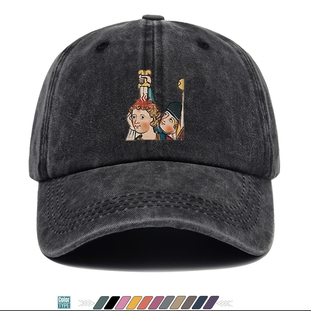 Pc Pcs Vintage HandPainted Character Duckbill Cap Adjustable Unisex Baseball Hat Suitable for Parties Music Festivals Tra