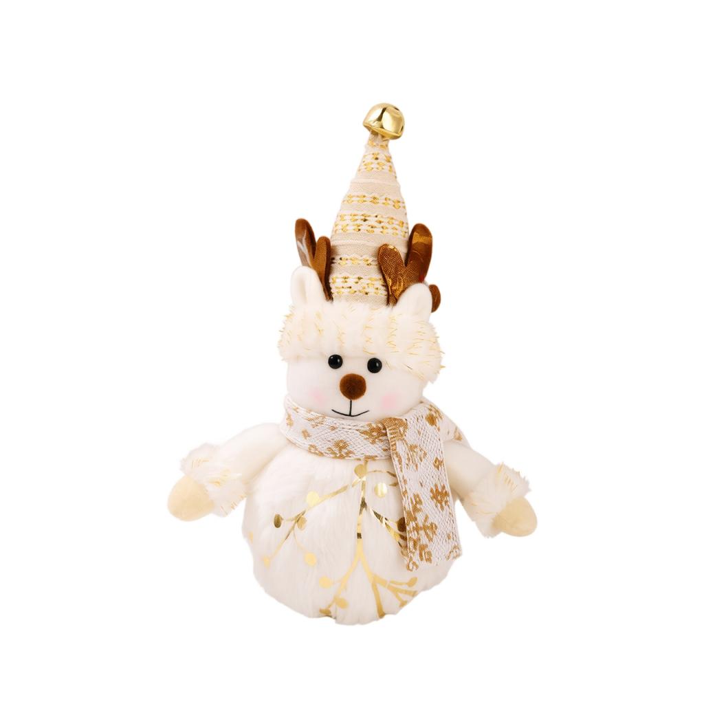 Snowman Santa Christmas Night Light Glowing Plush Decoration for Desktop Window Holiday Festive