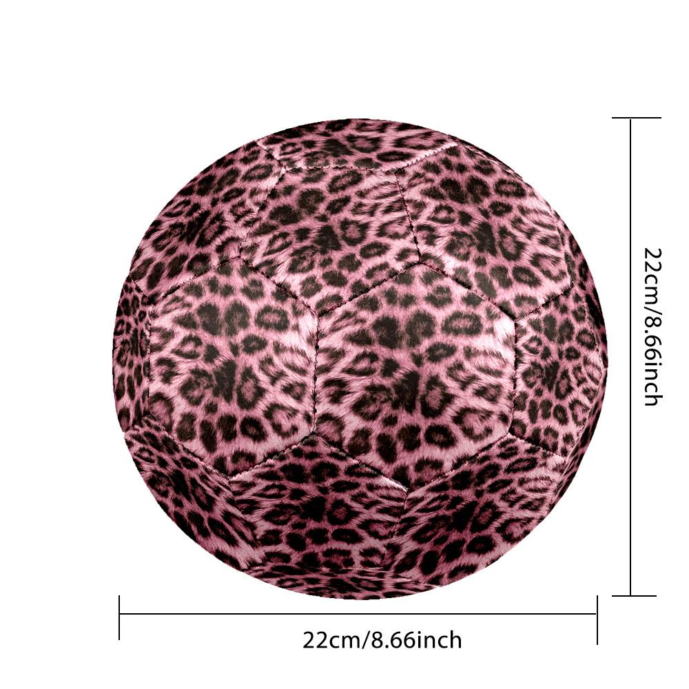 1pc Pink Leopard Print Theme Soccer Ball Football, Size 5, Lightweight PVC, Outdoor Training Soccer Ball,Gift c65131