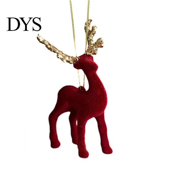 Bell Holiday Ornaments Christmas Red Flocking Wreath Snowfall Elk Noel Home Party Decor Pendant Snowy Winter for Tree Hanging Decorations
