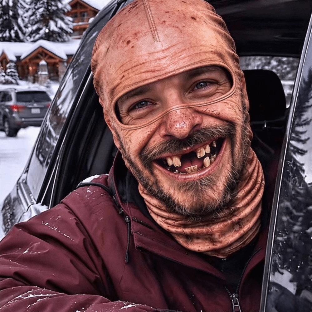 Zabawna maska do jazdy na motocyklu z nadrukiem 3D, maska narciarska na twarz motocyklisty, kaptur na szyję, wkładka do kasku, Cosplay