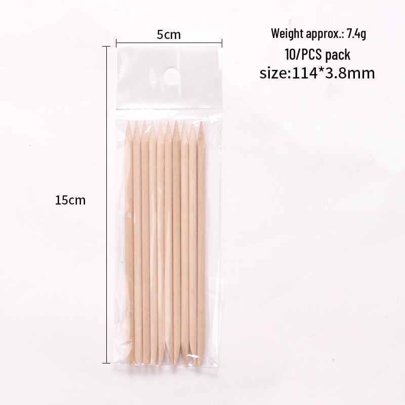 

Двусторонние палочки из апельсинового дерева для отодвигания кутикулы 11,4 см, 100 шт./пакет - Инструмент для доттинга ногтей