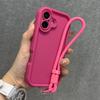 Candy Color Soft Silicone Rubber Case for iPhone 16 15 14 Plus 13 12 11 Pro Max Matte Shockproof Camera Protection Strap Cover