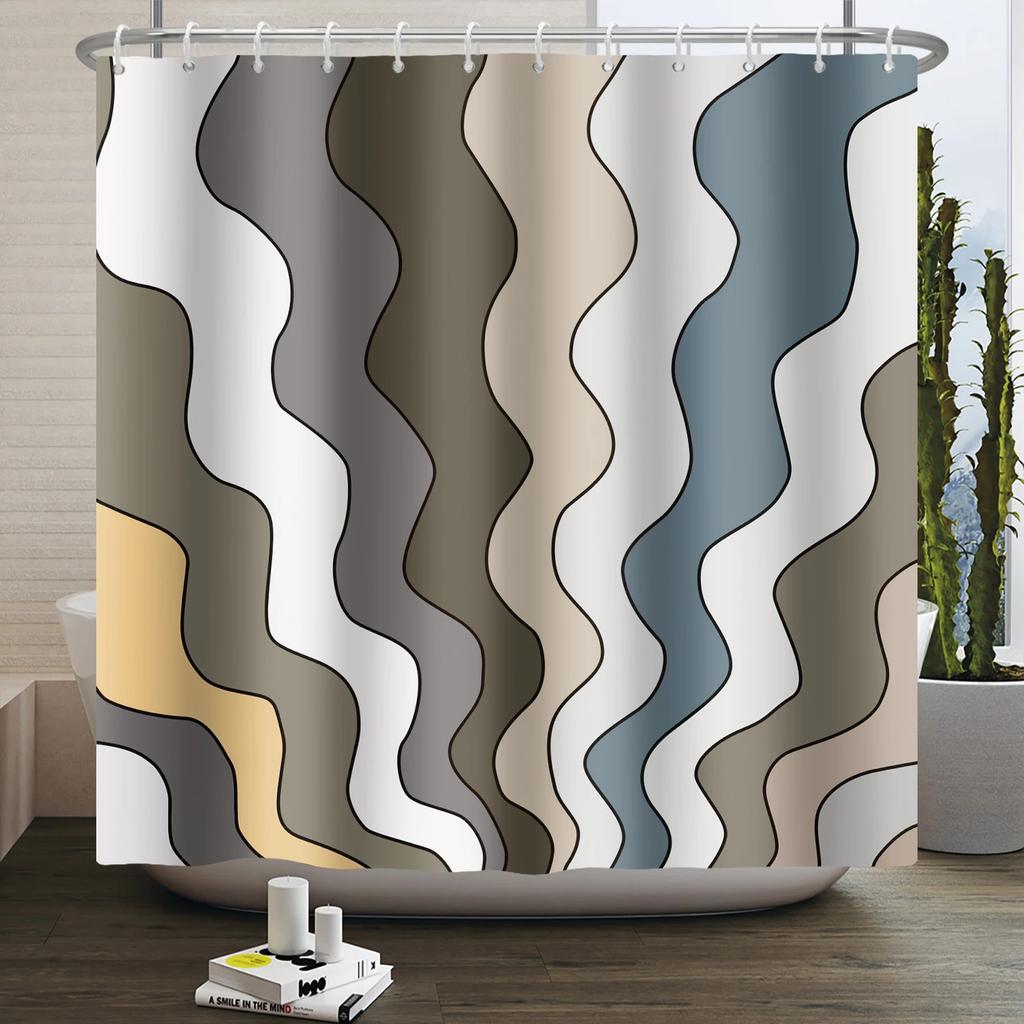 Retro Boho Shower Curtain - Vibrant 70s Floral & Mushroom Designs for Cozy Bathroom Décor, Waterproof, Easy Care & Groovy Vibes