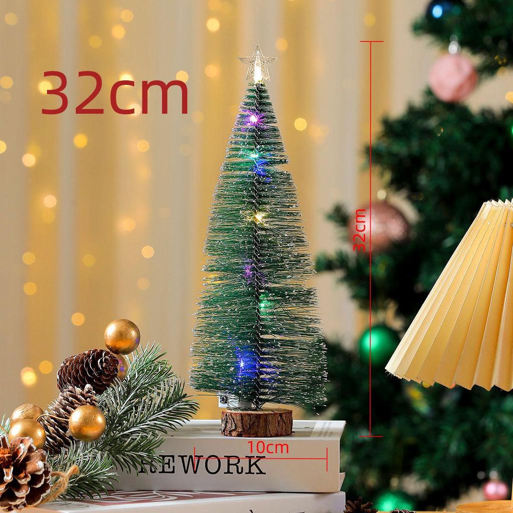 Glowing Flocked Cedar Desktop Christmas Tree Ornament