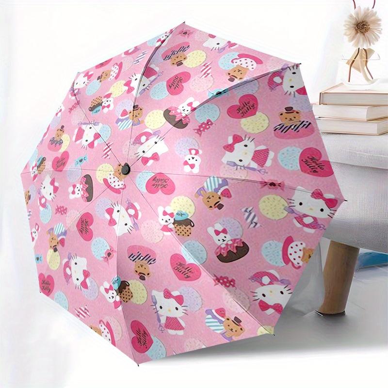 1pc Hello Kitty Pattern Umbrella with Plastic Handle,Suitable for All Seasons Home Travel Outdoor UmbrellaSanlio708
