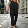 Women's Casual Wide Leg Pants - Color Mid- Loose Fit Trousers for Daily Wear