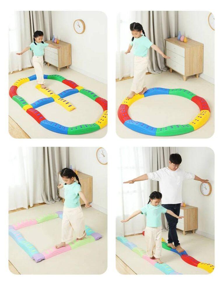 Sensory path Gymnastics Training for Children Sports Equipment Toys Pastel kolo 8 elements