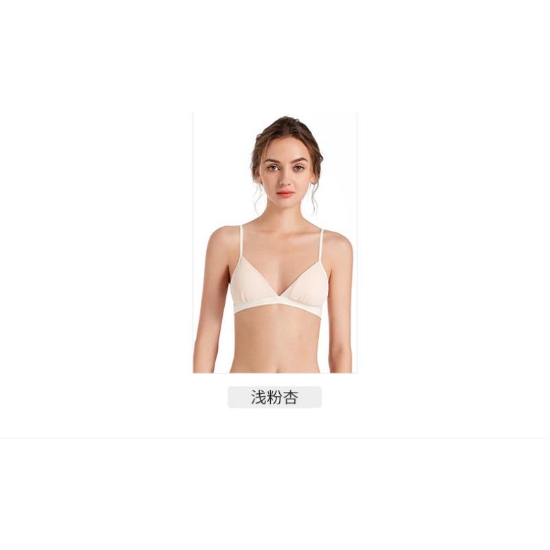 Color Matching Skin Friendly Waffle Triangle Cup Small Bra Push-up Bra No Underwire Sexy Back Buckle