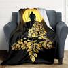 1pc Buddha Moon Blanket, Lightweight Flannel Throw Blanket for Sofa, Bed, Travel, Camping, Living Room, Office, Couch, Chair, and Bed