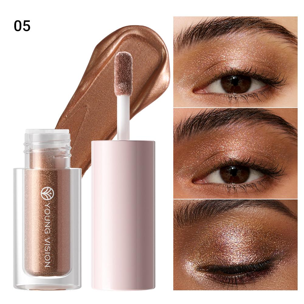 6-color Waterproof Metallic Liquid Eyeshadow Sparkle Glitter Eye Pigment Long Lasting Quick Dry Eye Makeup for Women
