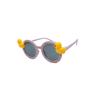 Retro Fashion Round Frame Children'S Sunglasses Diy Little Yellow Duck, Sunglasses Sun Protection And Uv Protection Glasses