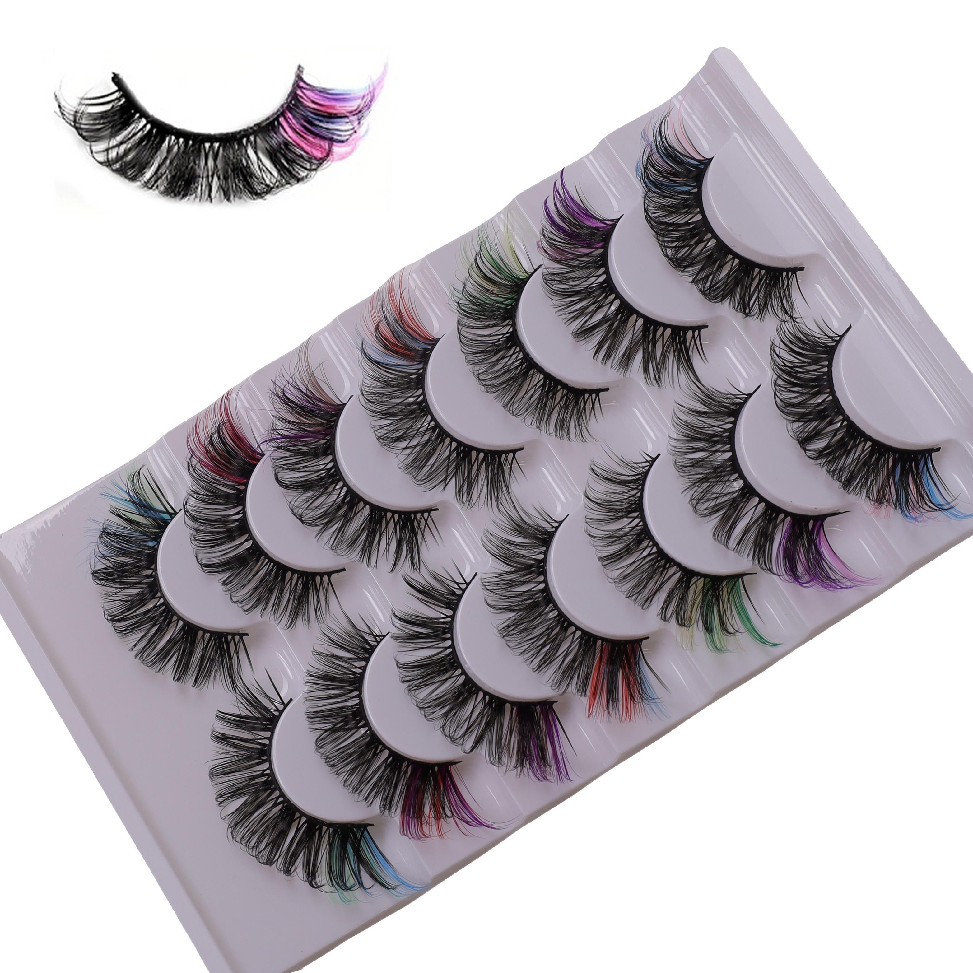 7 пар пушистых искусственных норковых ресниц с несколькими слоями и перекрестным дизайном — фото 7