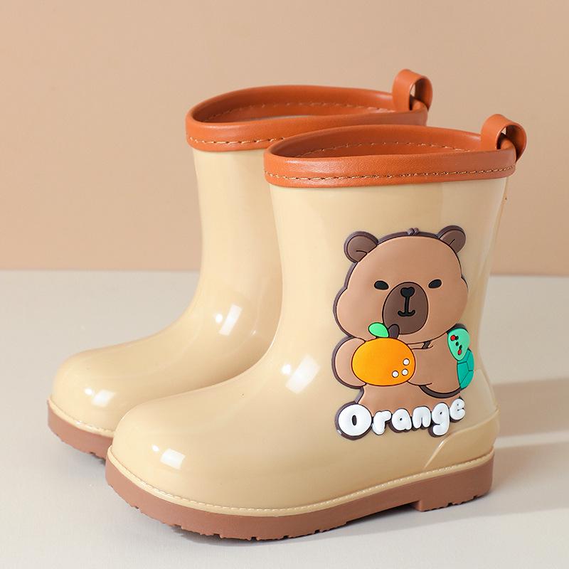 Capybara Kinder Gummistiefel, rutschfest, warm, mit weichen Sohlen