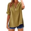 Women's Summer Tops Fashion Button Large Size Cotton and Linen Shirts