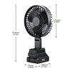 Portable Cordless Fan Rechargeable Personal Desktop Table Fan for Indoor Outdoor Tent Travel BBQ Fishing Jobsite