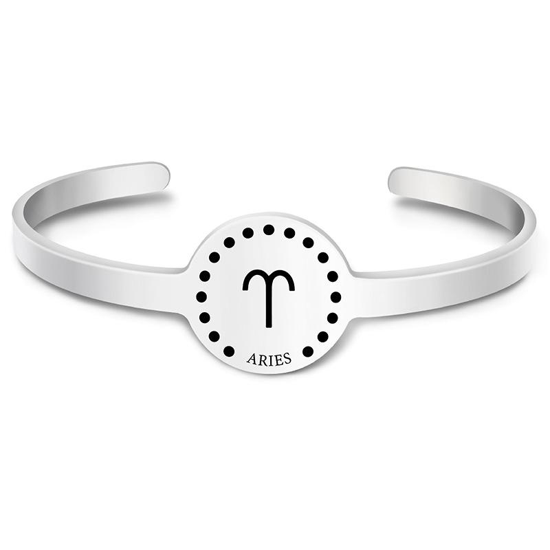 Twelve Constellations Stainless Steel Bracelet - Engraved Titanium Christmas & Birthday Gift