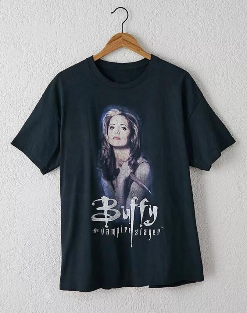 90s Black Buffy The Vampire Slayer T-Shirt Basic Black Graphic Tee