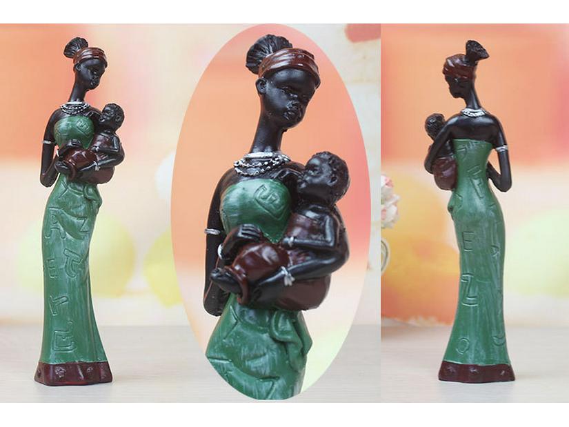 3-częściowy zestaw żywicznych lalek afrykańskich: Kreatywne Ozdoby do Dekoracji Domu