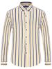 Men's Spring Summer Color Block Striped Dress Shirt Without Pocket Wrinkle-Resistant Button-down Long Sleeve Lightweight Shirts