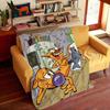 Cartoon C-CatD-Dog Throw Flannel Cozy Print Blanket, Portable, Durable Machine Washable Cute Cool