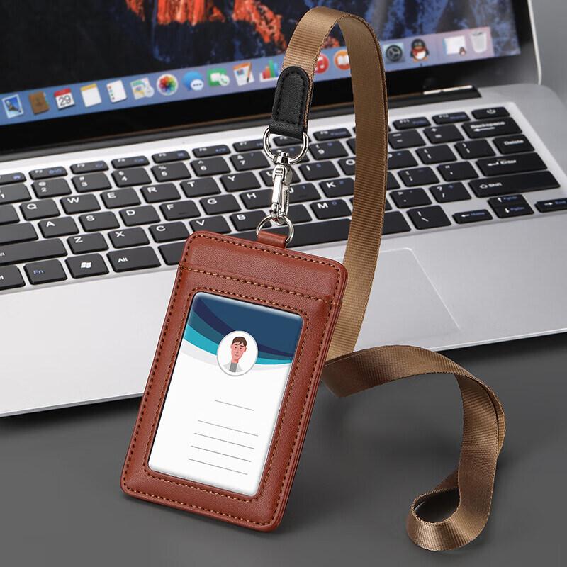 Formal Business 2 Card Slot ID Badge Holder with Lanyard Horizontal and Vertical Styles Suitable for Office and Professionals Cardholders