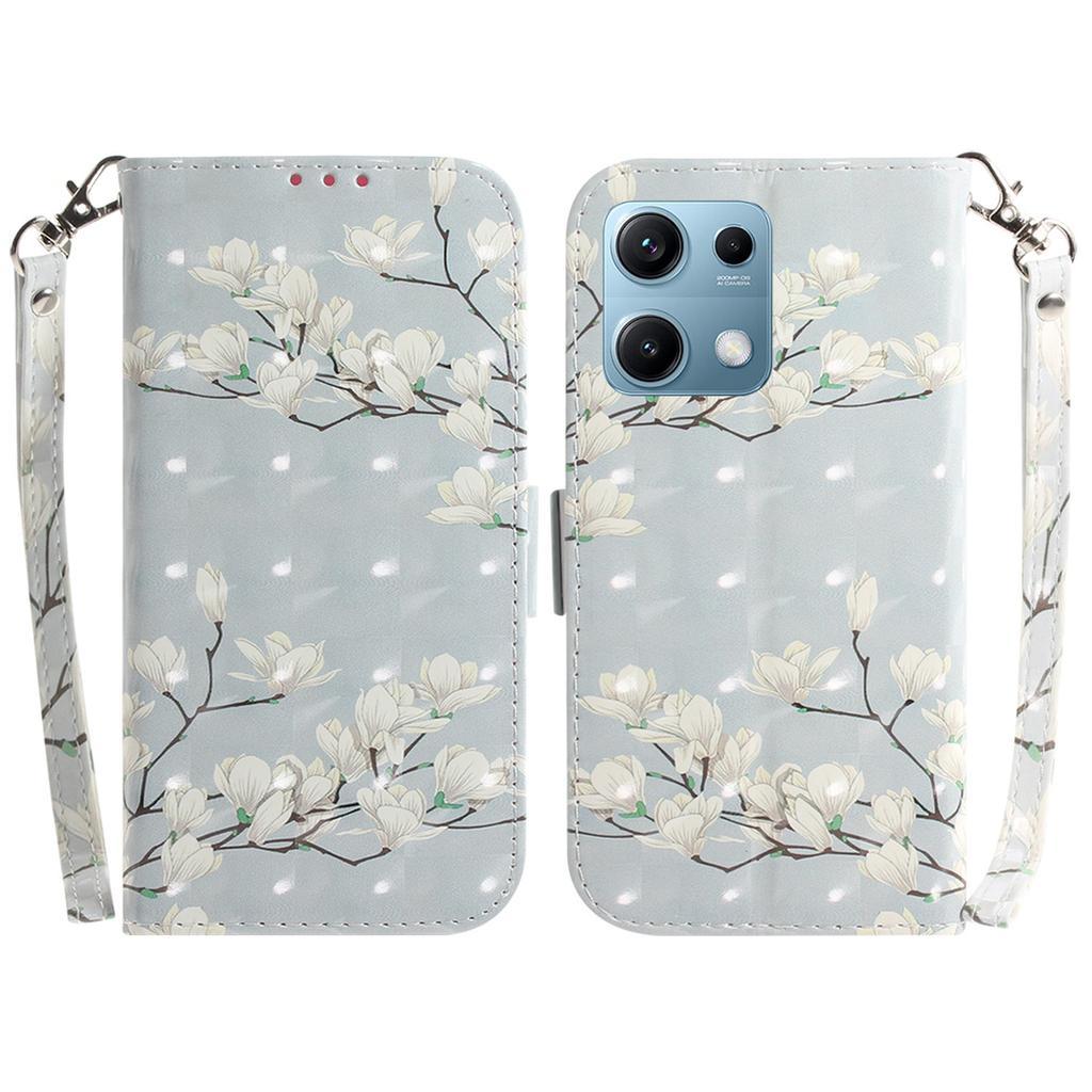 Für Xiaomi Redmi Note 14S 4G Hülle Musterdruck Leder Brieftasche Handyhülle mit Handschlaufe