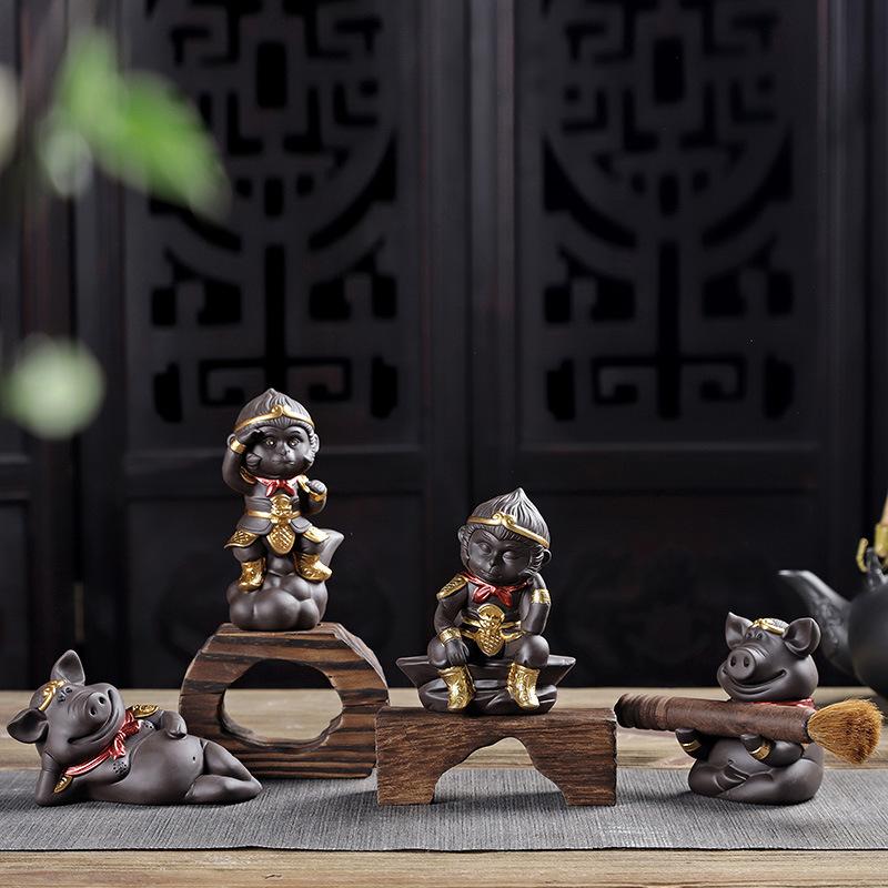 1pcs Creative Chinese Mythology Series Crafts Simple Monkey King Figurines Fashion Home Decoration Crafts Ceramic Ornaments