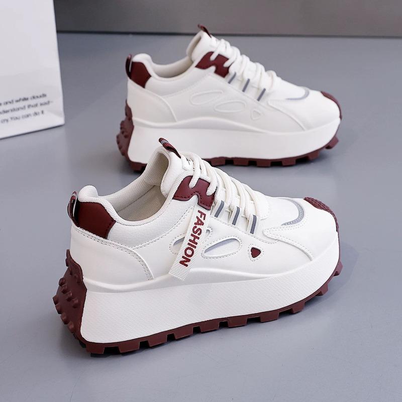 Spring and autumn women's shoes new breathable sports shoes children versatile thick soles increase height casual little white dad shoes women