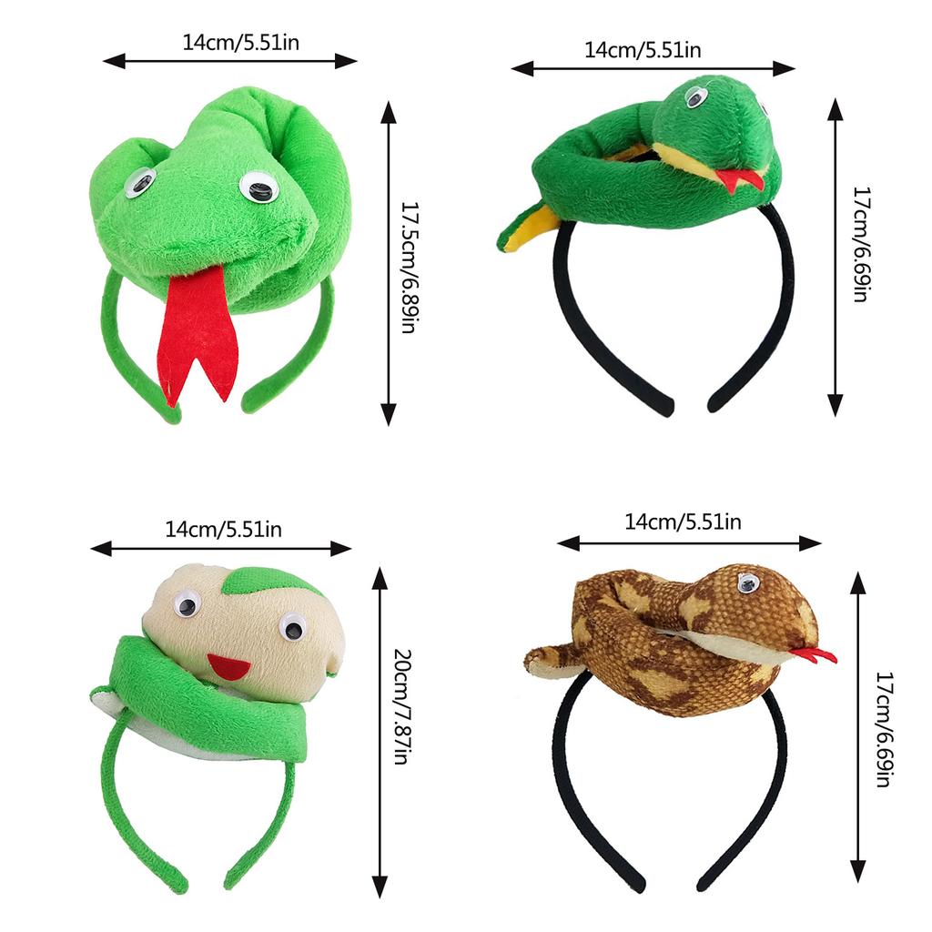 Hairbands Festive Photo Booth Props Cartoon Snakes Headbands Party Headpiece Fun Headbands for Music Festivals