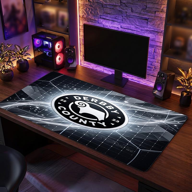 Derby County Football Print Large Mouse Pad, Anti-Slip Extended Gaming Desk Mat for Office Home