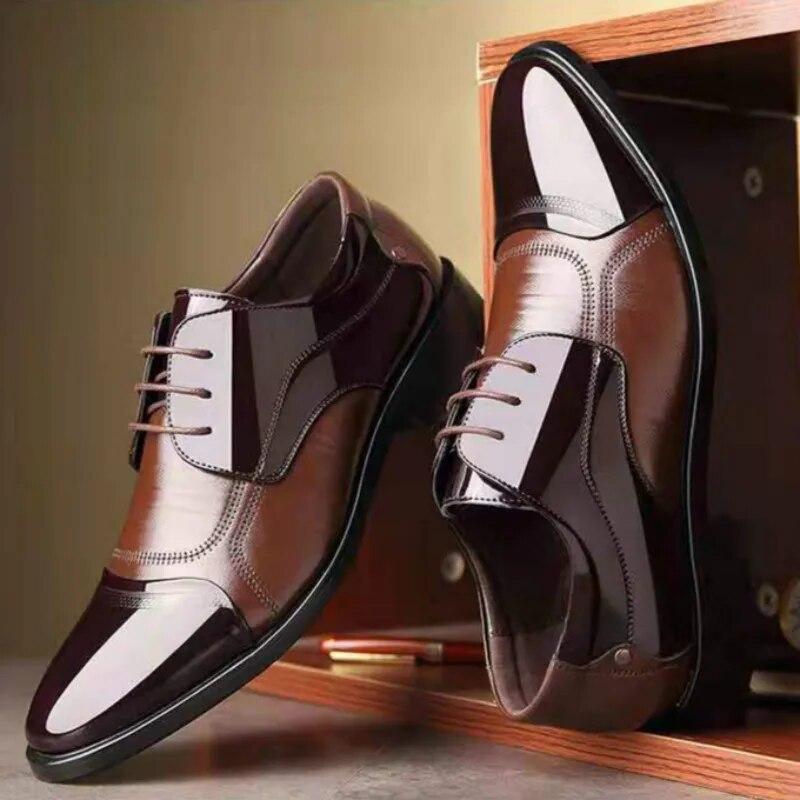 Men's Four Seasons Business Pointed Toe Formal Shoes Large Size Flat Oxfords Dress Party Shoes
