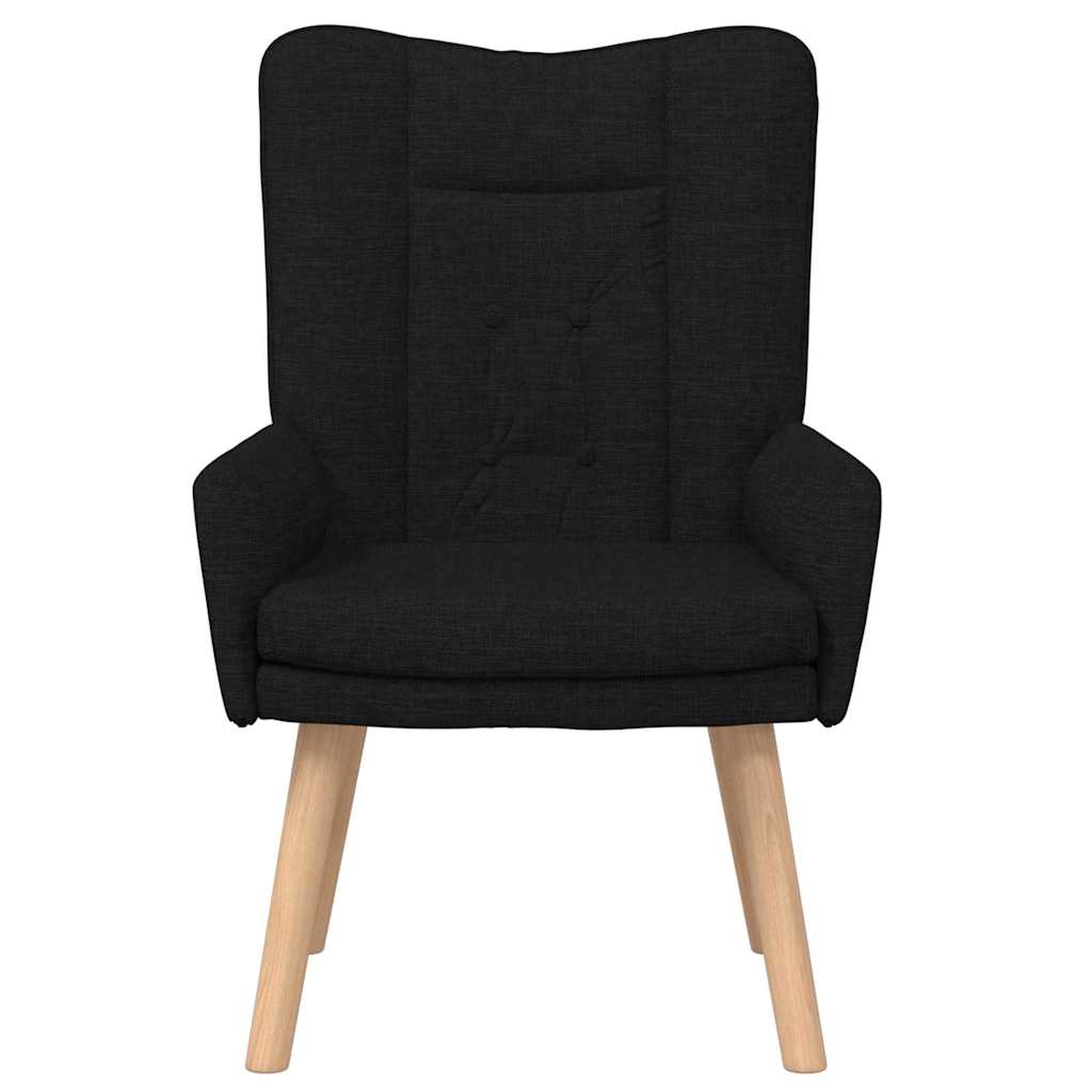 Armchair Black 63 X 67 X 94 Cm Fabric and Plywood