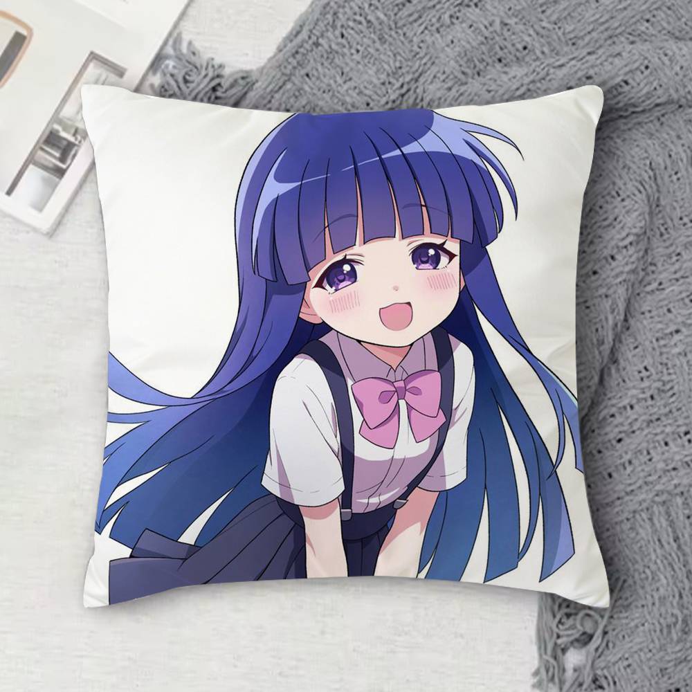 H-Higurashi When They Cry Double-Sided Printed Square Decorative Cushion Cover For Sofa Living Room Home Decor