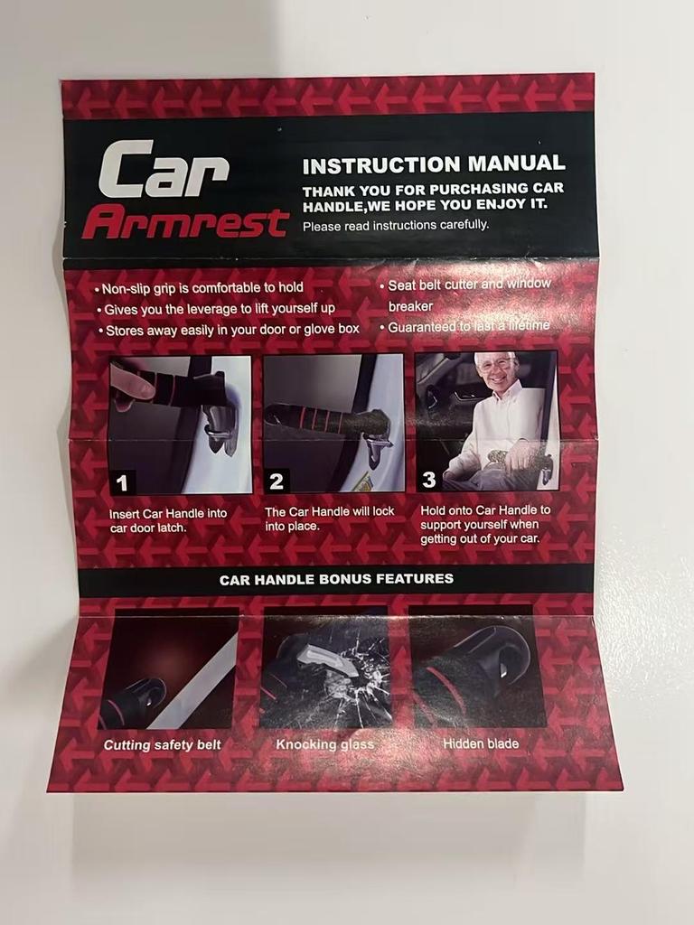 Multifunctional Car Door Armrest and Safety Hammer