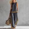 New Wind Sleeveless Wide Leg Pants Set Women Summer Casual Fashion Two Piece Outfit Trendy