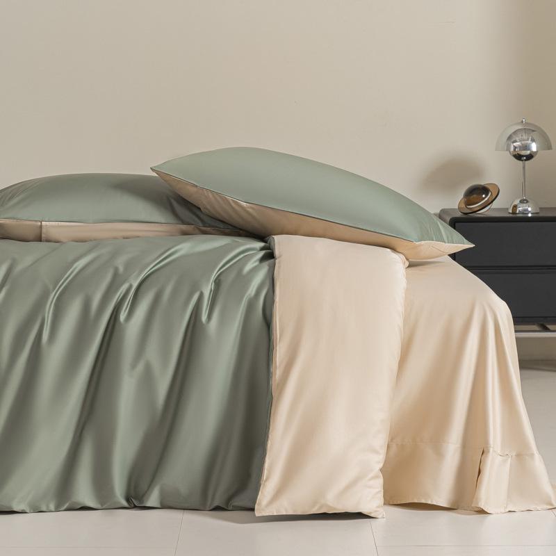 Four-Piece Premium Xinjiang Long-Staple Cotton Bed Set: 100% Pure Cotton Duvet Cover, Sheet, and Fitted Sheet - Nantong Home Textiles