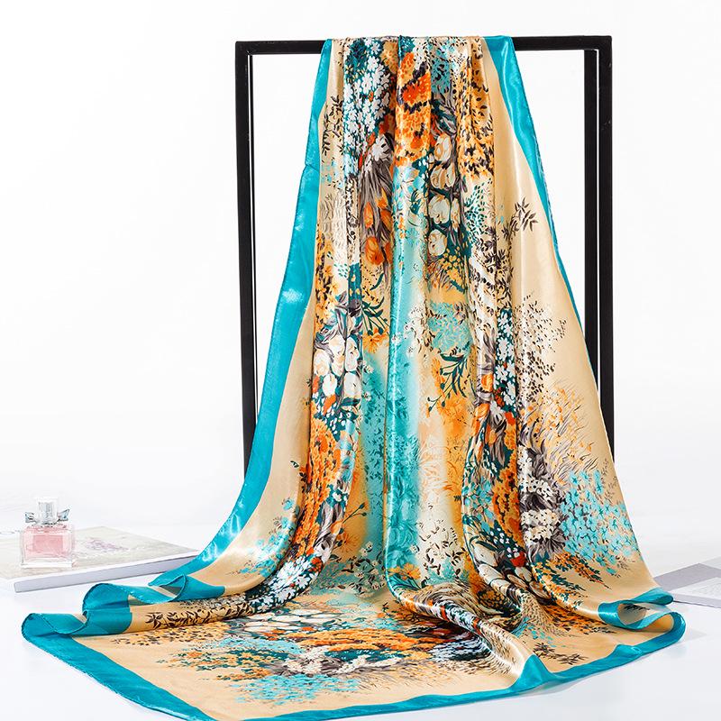 90 Large Silk Scarf for Women - Spring/Autumn Korean Style Satin Neckerchief, Mother's Day Gift