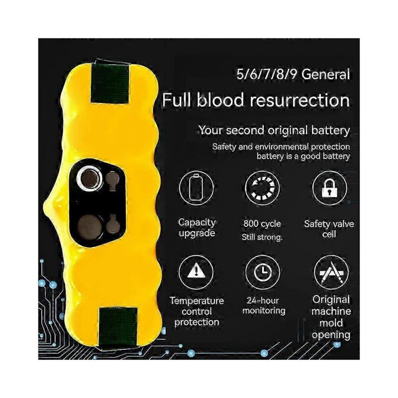 14,4V 6000mAh Robotstofzuiger Batterij voor 500 600 700 800 900 Serie 620 650 770 780 580 Batterijen