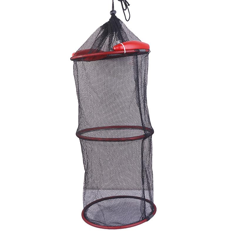 Portable Mesh Crab Fishing Net Crayfish Lobster Shrimp Trap Foldable Fish Cage Woven Fish Basket Network Trap Cage Tackle